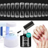 Picture of Beetles Gel Nail Kit Easy Nail Extension Set 504Pcs Pre Filed Half Matte Short Coffin Gel Nail Tips with 5 in 1 Multipurpose Glue Gel Base Uv Led Nail Lamp No Wipe Base Coat Soak Off Long-Lasting