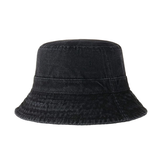 Picture of CHOK.LIDS Everyday Cotton Style Bucket Hat Unisex Trendy Lightweight Outdoor Hot Fun Summer Beach Vacation Getaway Headwear Denim Black