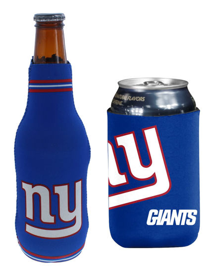 Picture of Football Can & Bottle Holder Insulator Beverage Huggie Cooler (New York Blue (GIants))