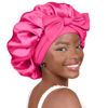 Picture of YANIBEST Satin Bonnet Silk Bonnet for Sleeping Double Layer Satin Lined Hair Bonnet With Tie Band Bonnets for Women Curly Natural Hair