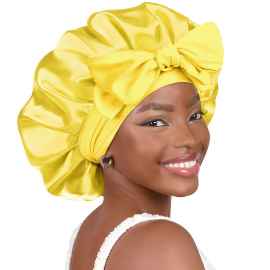 Picture of YANIBEST Shower Cap for Women Reusable Waterproof