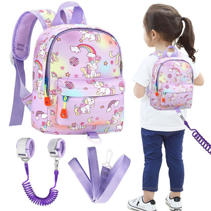 Picture of Accmor Toddler Harness Backpack Leash, Mini Unicorn Backpacks with Anti Lost Wrist Link, Cute Child Backpack Walking Leashes Keep Kids Close Rope Tether Rein for Baby Girls to Outdoor Travel