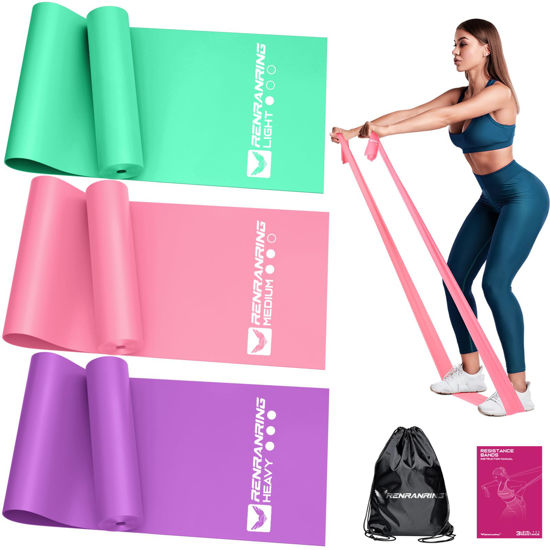 Picture of Resistance Bands for Working Out, Exercise Bands for Physical Therapy, Stretch, Recovery, Pilates, Rehab, Strength Training and Yoga Starter Set