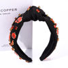 Picture of Halloween Headbands for Women Halloween Accessories Beaded Boo Trick or Treat Knotted Headband Embellished Rhinestone Pearl Top Knot Headbands Halloween Costume Party Hair Accessory Gifts (Pumpkin)