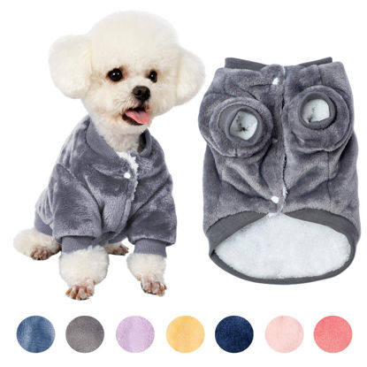 Picture of Dog Sweater, Dog Clothes, Dog Coat, Dog Jacket for Small or Medium Dogs Boy or Girl, Ultra Soft and Warm Cat Pet Sweaters (Gray, Small)