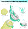 Picture of MEITAGIE 32oz Leakproof Motivational Sports Water Bottle with Straw & Time Marker, Flip Top Durable BPA Free Non-Toxic Frosted Bottle Perfect for Office, School, Gym and Workout