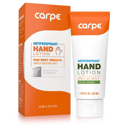 Picture of Carpe Antiperspirant Hand Lotion, A dermatologist-recommended, smooth lotion that helps stop hand sweat, Great for hyperhidrosis (White Jasmine)