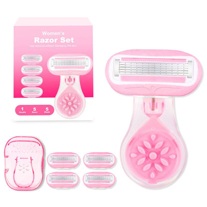 Picture of Razor Kit for Women - 1 Handle with 5 5-Blade Refills for a Gentle Experience