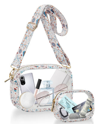 Picture of KETIEE Clear Crossbody Bag: Stadium Approved Clear Purses for Women | 2 in 1 Thick TPU Shoulder Bags | Clear Clutch Bag with Adjustable Strap for Concerts Events (White)