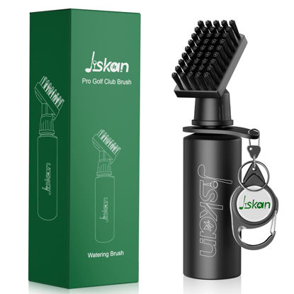 Picture of Jiskan Pro Golf Club Brush Cleaner with Retainer Clip and Squeeze Water Bottle 7.5 Inches Holds 4 Ounces of Water, Essentials Golf Accessories for Men, Best Golf Gifts for Men