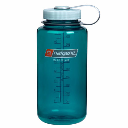 Picture of Nalgene Sustain Tritan BPA-Free Water Bottle Made with Material Derived from 50% Plastic Waste, 32 OZ, Wide Mouth, Trout Green