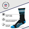 Picture of For Bare Feet NFL 4 Stripe Deuce Crew Sock, Carolina Panthers, Medium