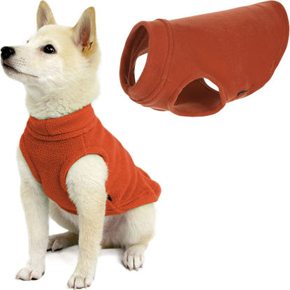 Picture of Gooby Stretch Fleece Vest Dog Sweater - Pumpkin, X-Small - Warm Pullover Fleece Dog Jacket - Winter Dog Clothes for Small Dogs Boy or Girl - Dog Sweaters for Small Dogs to Dog Sweaters for Large Dogs