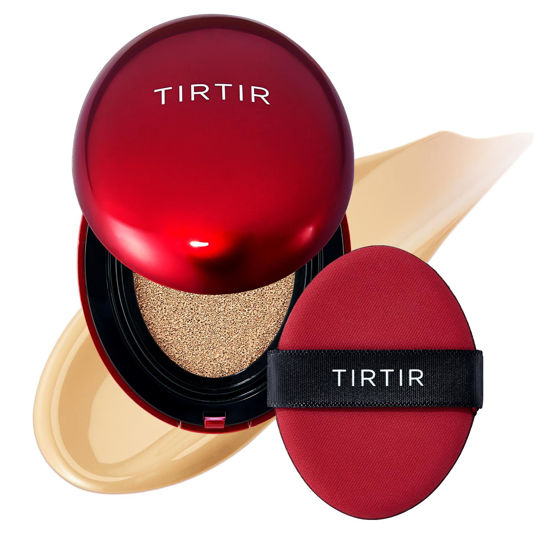 Picture of TIRTIR Mask Fit Red Cushion Foundation | Japan's No.1 Choice for Glass skin, Long-Lasting, Lightweight, Buildable Coverage, Semi-Matte (22W Sheer Beige, 0.63 Fl Oz (Pack of 1))