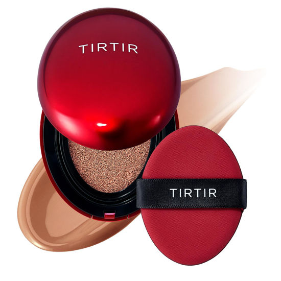 Picture of TIRTIR Mask Fit Red Cushion Foundation | Japan's No.1 Choice for Glass skin, Long-Lasting, Lightweight, Buildable Coverage, Semi-Matte (34C Amber, 0.63 Fl Oz (Pack of 1))