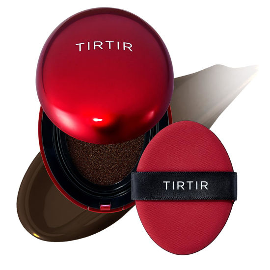 Picture of TIRTIR Mask Fit Red Cushion Foundation | Japan's No.1 Choice for Glass skin, Long-Lasting, Lightweight, Buildable Coverage, Semi-Matte (55N Espresso, 0.63 Fl Oz (Pack of 1))