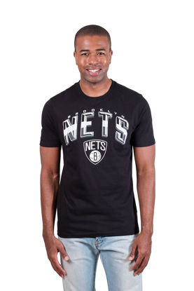 Picture of Ultra Game -NBA Brooklyn Nets Mens Arched Plexi Short Sleeve Tee Shirt, Black, X-Large