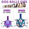 Picture of QDAN Dog Ropes Toys Soccer Ball with Straps, Interactive Dog Toys for Tug of War, Puppy Birthday Gifts, Dog Tug Toy, Dog Water Toy, Durable Dog Balls for Medium Dogs-Blue&Purple（6 Inch）