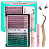 Picture of VAVALASH DIY Lash Extension Kit Individual Cluster Lashes Kit with 280 PCS 10-16mm Mix Lash Clusters Lash Bond and Seal, Lash Remover, Lash Applicator for DIY Eyelash Extensions at Home（Kit-20D+30D）