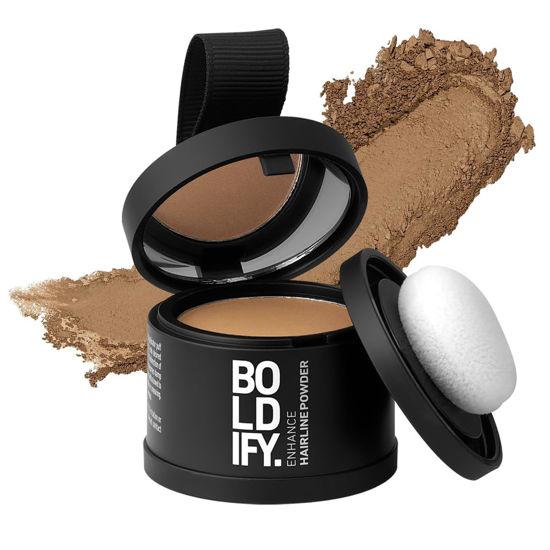 Picture of BOLDIFY Hairline Powder - Root Touch Up & Hair Loss Cover Up, Instant Gray Coverage 48-Hour Stain-Proof Hair Color Powder for Women & Men, Hair Fibers and Hair Topper Alternative (Dark Blonde)