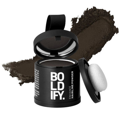 Picture of BOLDIFY Hairline Powder - LARGER 10g Bottle - Root Touch Up Solution - Instantly Conceals Thinning Areas - Hair Toppers for Men & Women, 48 Hour Stain-Proof Formula (Ash Brown)