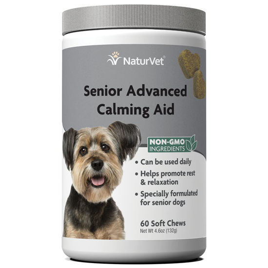 Picture of NaturVet Quiet Moments Calming Aid Dog Supplement, Helps Promote Relaxation, Reduce Stress, Storm Anxiety, Motion Sickness for Senior Dogs - 60-Ct. Soft Chews