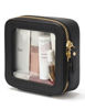 Picture of Mini Clear Black Makeup Bag - Cute Square Cosmetic Pouch for Travel with Zipper - For Women & Girls