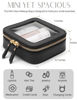 Picture of Mini Clear Black Makeup Bag - Cute Square Cosmetic Pouch for Travel with Zipper - For Women & Girls