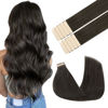 Picture of GOO GOO Tape in Hair Extensions Human Hair, 1C Mocha Brown, 14inch 25g 10pcs, Thick Ends Straight Seamless Tape in, Invisible Tape in Hair Extensions Human Hair