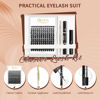 Picture of QUEWEL DIY Eyelash Extensions Kit, Lash Clusters 144 Pcs, Applicator Tool, Super Hold Cluster Lashes Bond and Seal, Glue Remover Easy to Apply at Home(Honey01-Kit)