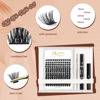 Picture of QUEWEL DIY Eyelash Extensions Kit, Lash Clusters 144 Pcs, Applicator Tool, Super Hold Cluster Lashes Bond and Seal, Glue Remover Easy to Apply at Home(Honey01-Kit)