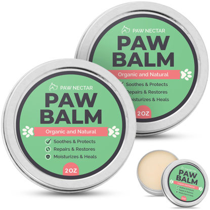 Picture of 2-Pack Paw Nectar Dog Paw Balm, 4 Oz | Heals, Repairs & Restores Dry, Cracked & Damaged Paws | 100% Organic & Natural Cream Butter Wax Moisturizer for Dog Feet & Foot Pads