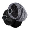 Picture of Satin Lined Sleep Cap Bonnet for Curly Hair and Braids, Stay On All Night Hair Wrap with Adjustable Strap for Women and Men, Black and Grey, Pack of 2