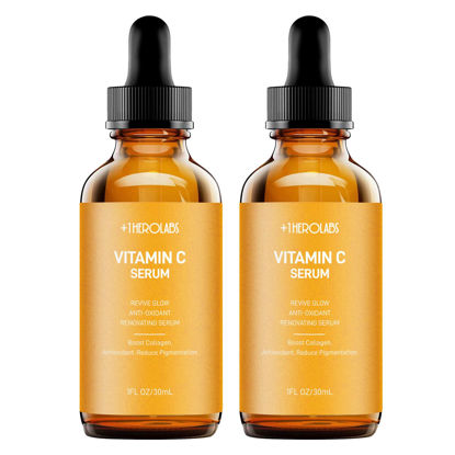 Picture of +1HEROLABS 2 Packs Vitamin C Serum for Face -Anti Aging Face & Eye Serum with Vitamin C, Hyaluronic Acid, Vitamin C Face Serum for Women/Men, Reduce Fine Lines, Dark Spots and Wrinkle