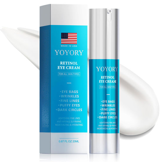 Picture of YOYORY Retinol Under Eye Cream - Anti Aging Eye Cream for Dark Circles and Puffiness, Wrinkles, Fine Lines Eye Bags Treatment Skin Care Hydrates & Lifts (20ml)