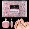 Picture of UNA GELLA French Toe Nail Press Ons 312pcs Peach Pink Full Cover Toe Nail Tips Press On Nails Soft Gel Fake Toe Nails Tips Gel X Toe Nail Tips Fake Acrylic Toenails For Nail Extensions 12 Sizes