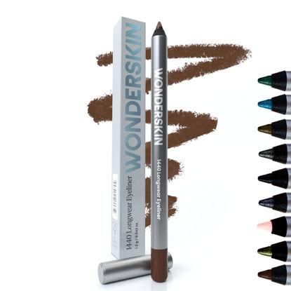 Picture of Wonderskin 1440 Longwear Brown Eyeliner Pencil - Waterproof, Sharpenable Eyeliner Pencil and Smudge Proof Brown Eye Liner Pencils (Brown Sugar)