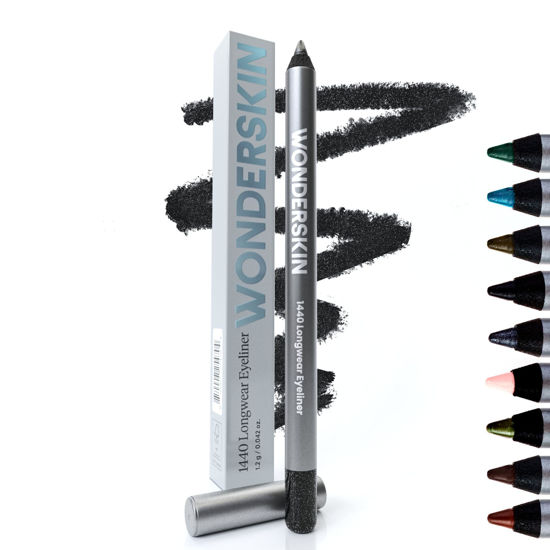 Picture of Wonderskin 1440 Longwear Black Glitter Eyeliner Pencil - Waterproof, Sharpenable Black Eyeliner Pencil & Smudge Proof Eye Liner Pencil (Black Truffle)