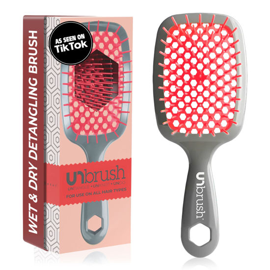 Picture of FHI Heat UNbrush Detangling Brush for Pain-Free Brushing on All Wet or Dry Hair Types - Durable DuoFlex Anti-Static Bristles, Lightweight Handle, Vented Hair Brush, Nordic Berry