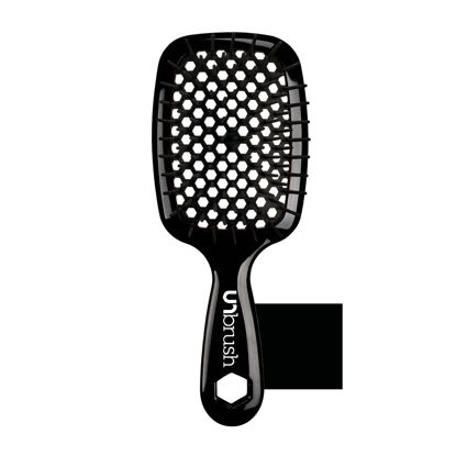 Picture of FHI Heat UNbrush Detangling Brush for Pain-Free Brushing on All Wet or Dry Hair Types - Durable DuoFlex Anti-Static Bristles, Lightweight Handle, Vented Hair Brush, Black