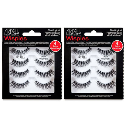 Picture of Ardell Demi Wispies False Eyelashes Black, Eye Make-Up Enhancement, Full Volume Strip Lashes - 4 pairs, 2 Pack