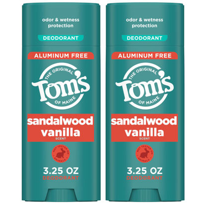 Picture of Tom’s of Maine Sandalwood Vanilla Natural Deodorant for Men and Women, Aluminum Free, 3.25 oz, 2-Pack