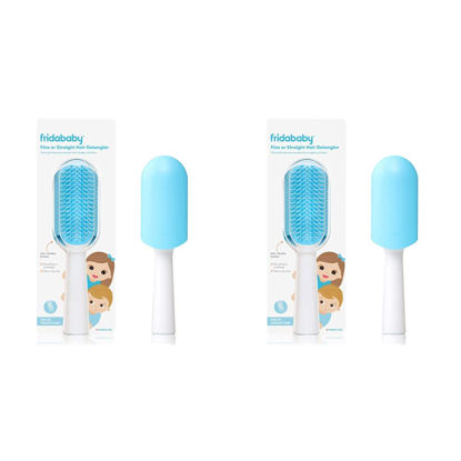 Picture of FridaBaby Fine or Straight Hair Detangling Kids Brush, Detangles Knots Without Tears or Breakage, Comb Teeth and Bristle Design (Pack of 2)