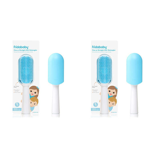 Picture of FridaBaby Fine or Straight Hair Detangling Kids Brush, Detangles Knots Without Tears or Breakage, Comb Teeth and Bristle Design (Pack of 2)