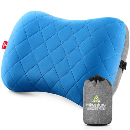 Picture of Hikenture Ultralight Inflatable Washable Pillow with Removable Cover for Neck Lumber Support - Upgrade Backpacking Pillow for Camping, Travel, Hiking, Backpacking (Blue)