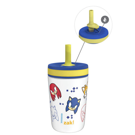 Picture of Zak Designs Sonic the Hedgehog Kelso Toddler Cups For Travel or At Home, 12oz Vacuum Insulated Stainless Steel Sippy Cup With Leak-Proof Design is Perfect For Kids (Sonic, Tails, Knuckles)