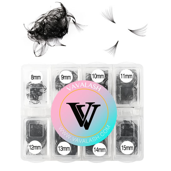 Picture of VAVALASH 600 Fans Premade Fans Eyelash Extensions 5D 6D 7D 8D 10D 12D 14D 16D 24D Premade Lash Fans 8-15mm Mixed Length Promade Loose Fans Thin Base Premade Volume Lash Extension(14D-0.03-C-8-15mm)