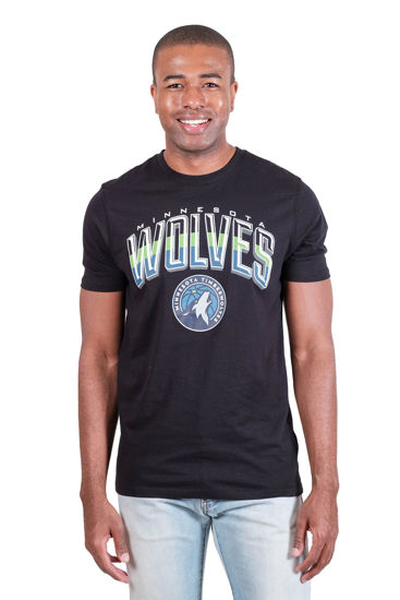 Picture of Ultra Game NBA Minnesota Timberwolves Mens Arched Plexi Short Sleeve Tee Shirt, Black, Large