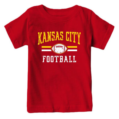 Picture of Kansas City Retro Football Fans Vintage Kids T-Shirt (Red T-Shirt, 3T)