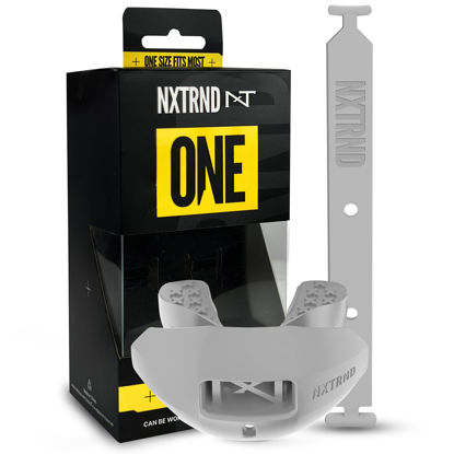 Picture of Nxtrnd One Football Mouth Guard, Strap Included, Fits Adult & Youth (Grey)